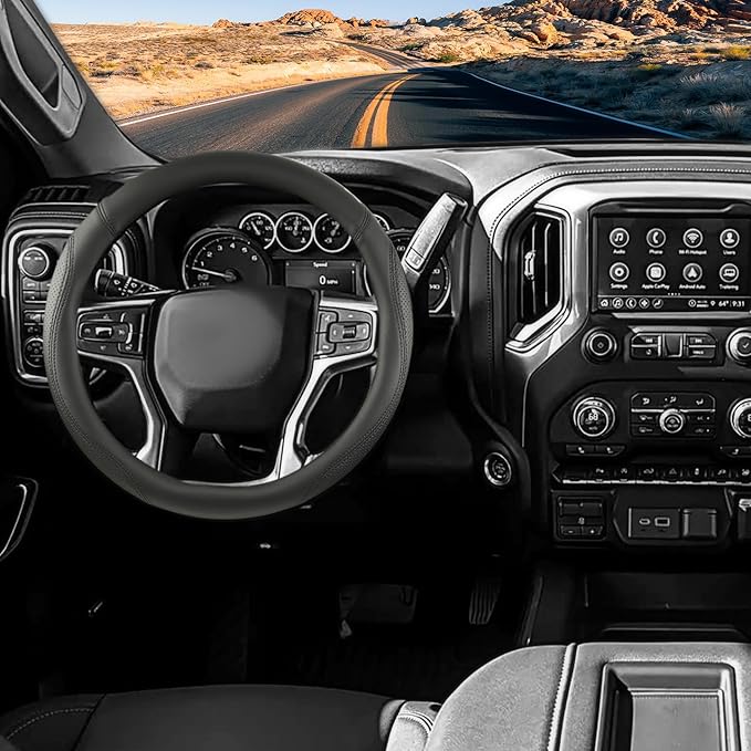 Car Steering Wheel Cover for Chevy Silverado 1500 2500 3500, Chevrolet Steering Wheel Cover for Tahoe, Equinox,Traverse,Color