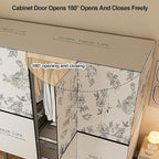 Portable Foldable Wardrobe Closet with Cover, Metal Garment Rack for Clothes Storage, Space-Saving Organizer for Bedroom, 151
