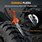 ORCISH Heavy Duty Tire Plug Kit - 98pcs All-in-One Universal Tire Repair Kit for Tubeless Flats, Emergency Tire Patch Kit for