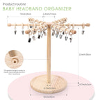 POVETIRE Headband Holder Bow Organizer for Girls,360 Rotating Hair accessories Organizer Storage Baby Headband Display Stand 