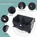XCF Car Trunk Organizer, Leather Trunk Organizer for SUV with Lid and Sturdy Handle Car Storage Organizer (Black, 20.47 x 11.42