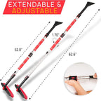 VaygWay Ice Scraper and Extendable Snow Brush for Car Windshield- Adjustable Length Foam Grip 360° Pivoting Brush Head for Snow, 2 in 1 Sturdy Winter Ice and Snow Remover for Car, Truck, Van