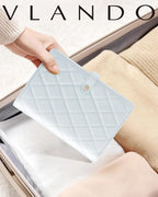 Vlando Travel Jewelry Organizer Case, Foldable Jewelry Bags Jewelry Storage Book Ring Binder with Clear Zipper Velvet Pouch B