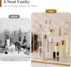 Aveniee Bathroom Counter Organizer, 2 Tier Perfume Skin Care Countertop Storage Shelf, Vanity Makeup Tray for Cosmetic Skinca