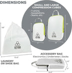 Beeyond Compression Packing Cubes Set - 6 Pieces for Travel and Luggage Organization, Includes Large & Small Cubes, Accessori