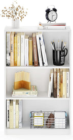 Furinno Jaya Book Shelf, 3-Tier Bookshelf, Bookcase with Adjustable Shelves, 9.5 x 24.5 x 40.3, for Organization and Storage,