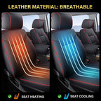 Coverado Chevy Silverado Seat Covers Full Set, Faux Leather Car Seat Covers Fit for 2014-2018 1500, 2015-2019 2500HD 3500HD C