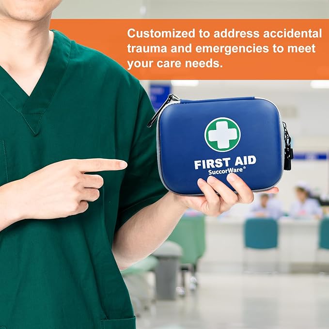 150 Pieces Mini First Aid Kit - Small Medical Kit with Hard Shell - Emergency First Aid Kit for Car, Travel, Home, Outdoor, O