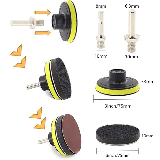 104PCS Car Headlight Restoration Kit - 3Inch Sanding Discs, Wool & Sponge Buffing Pads, Interface Pad for Car Washing, Cleani