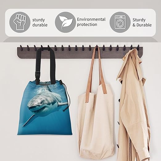 Car Trash Bag Large Hanging Can for Back of Seat, Cute Waterproof Car Garbage Bag for Vehicle, Travelling, Outdoor Cool Shark