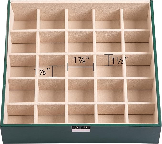 Frebeauty Earring Organizer Classic Jewelry Box 50 Slots Double Layer Jewelry Storage Case with 6 Necklace Hook and Bracelet 