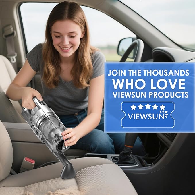 Viewsun Car Cleaning Kit, 17PCS Car Interior Detailing Kit with Gray High Power Handheld Vacuum, Detailing Brush Set, Windshi