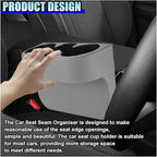 Car Cup Holder, PU Leather Auto Front Console Gap Filler Organizer, Multifunctional Cup Drink Holder, Car Seat Gap Filler Storage Box, Coin Bucket, Cell Mobile Phone Holder (Grey)
