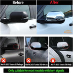 Car Door Rear View Mirror Cap Trim Cover Compatible with Toyota Tundra/Sequoia 2022-2025 Outside Side Rearview Mirror Protector Decoration ABS Accessories, Only Fit With Turn Signal Lights Version