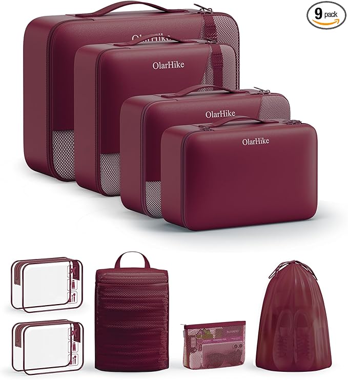 11 Set / 9 Set Packing Cubes for Travel,Gifts for Women Mom Kids,TSA Approved Bags for Makeup, Cosmetic, Toiletry, Organizers