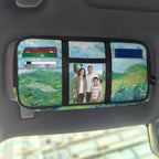 Green Wheat Field Car Sun Visor Organizer and Registration and Insurance Card Holder Multi-Pocket Auto Visor Organizer for Car, SUV and Truck Visor Organizer for Men Women