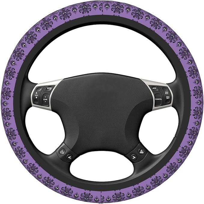 Haunted The Mansion Steering Wheel Cover Cute Universal 15 Inch Car Accessories Protector for Women Fit Auto SUV Sedan Vans T
