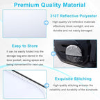 Premium Windshield Sun Shade for 2018-2026 Jeep Wrangler JL JLU & 2020-2026 Jeep Gladiator, Reflective 310T Material Front Window Sun Visor Blocks UV Rays Foldable Sunshade with Storage Pouch