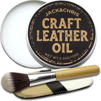 Jack&Chris Leather Cleaner and Conditioner, Mink Oil with Brush & Glove, Soften & Protect Leather for Car Seat, Couch, Shoes