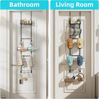VITVITI Over the Door Hat Rack Organizer, 4 Tier Cowboy Baseball Cap Hat Rack for Door Wall Mounted, Metal Over Door Hanging 