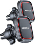 APPS2Car 2 Pack Magnetic Phone Car Mount, Car Phone Holder Mount Magnetic, Built in 6 Strong Magnets, Air Vent Cell Phone Holder for Car with Adjustable Secure Tightening System