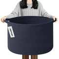 90L Large Blanket Basket,21.7"L x 21.7"W x 13.8"H Rope Woven Baskets with Handles, Toys Storage Bins,Laundry Basket Perfect f