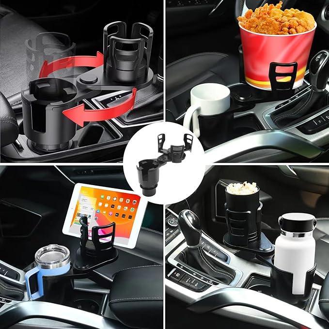 Cup Holder Expander for car 2 in 1 Multifunctional Car Cup Holder Extender Adapter with Adjustable Base Compatible with Hydro