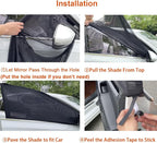 Car Front Window Screen up to 22"x42", Elastic Mesh Car Sun Shade fit for Medium and Large SUV