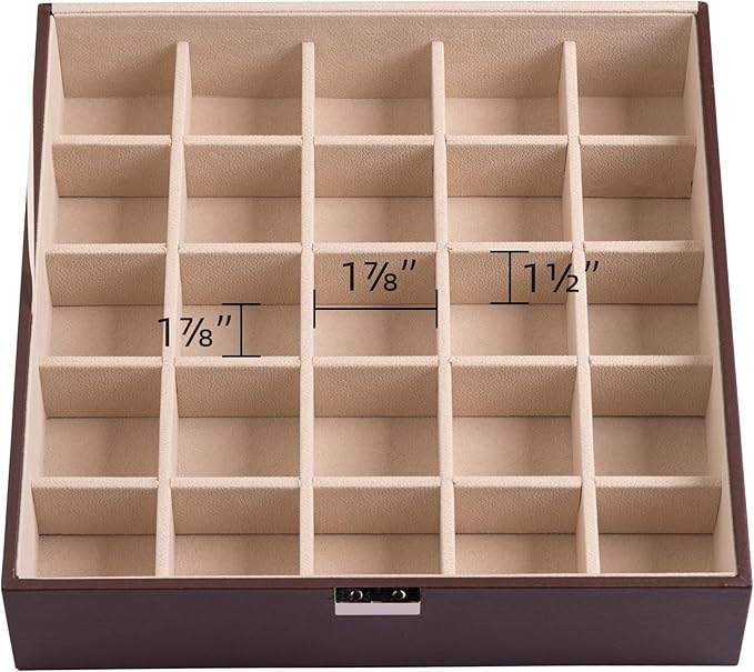 Frebeauty Earring Organizer Classic Jewelry Box 50 Slots Double Layer Jewelry Storage Case with 6 Necklace Hook and Bracelet 