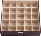 Frebeauty Earring Organizer Classic Jewelry Box 50 Slots Double Layer Jewelry Storage Case with 6 Necklace Hook and Bracelet 