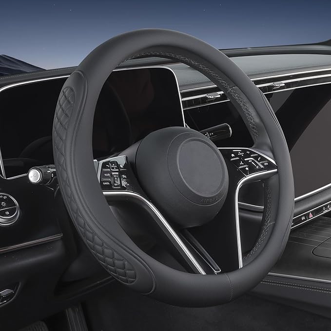 Leather Steering Wheel Cover Compatible