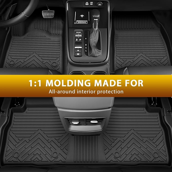 Powerty Floor Mats for 2024-2025 2026 Chevrolet Chevy Equinox EV Accessories (Non Fuel), All Weather Protection Anti-Slip and Waterproof Car Floor Liners for Equinox EV 3PCS