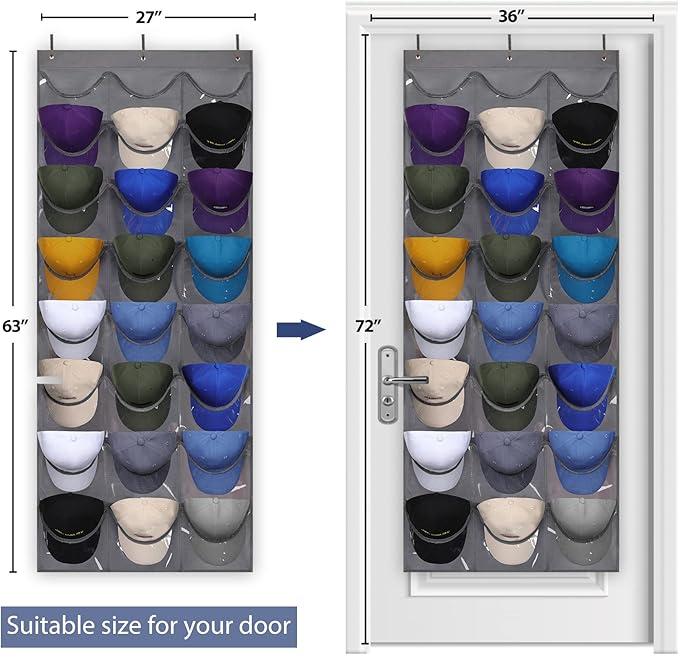 Dofilachy Hat Rack - Hat Organizer - Hat Racks for Baseball Caps, Visible Hat Holder - Baseball Cap Rack for Wall Door with 3