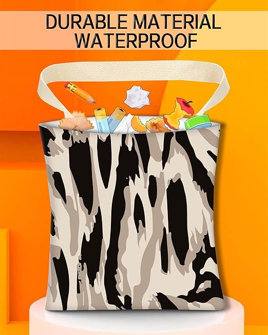Car Trash Can, Durable Hanging Car Trash Garbage Bag, Cute Automotive Garbage Cans Organizer, Black White Zebra Print