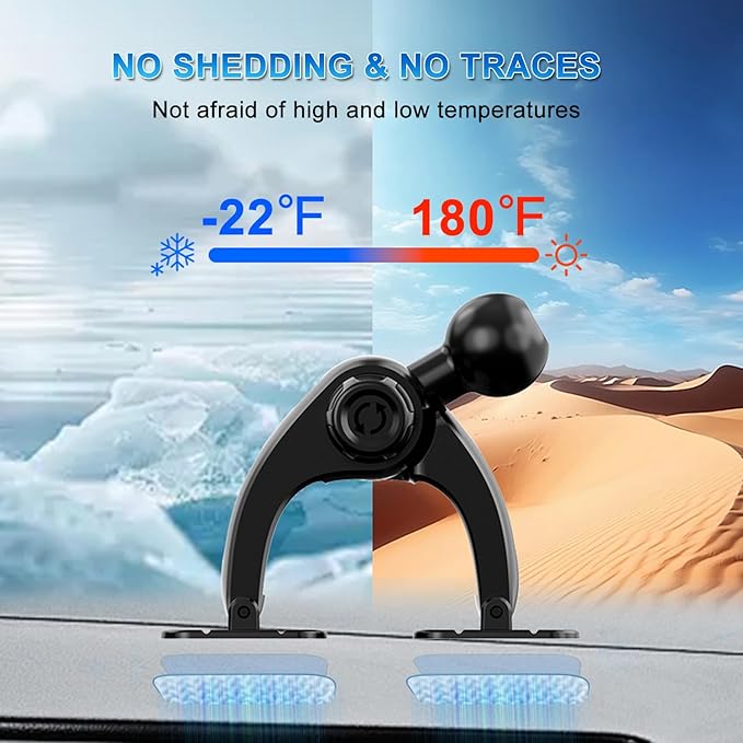 GPS Holder for Car Dashboard, Dual Adhesive Base GPS Mount for Any Surface, 360° Rotation GPS Car Holder for Garmin Nuvi Dezl Drive Drivesmart Zumo Driveassist DriveLuxe StreetPilot RV