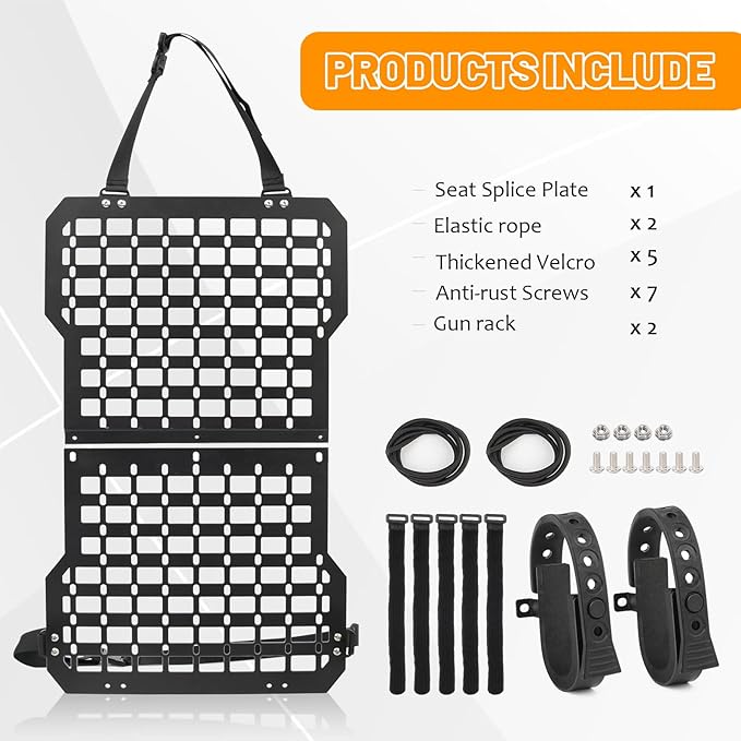 Truck Gun Rack Molle Seat Back Organizer Gun Holder Molle Panel for Vehicles Tactical Truck Mount Panels