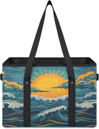 Reusable Grocery Bag, Foldable Large Shopping Tote Bag for Groceries Kitchen Picnic Car Trunk