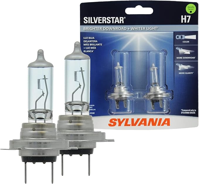 SYLVANIA - H7 SilverStar - High Performance Halogen Headlight Bulb, High Beam, Low Beam and Fog Replacement Bulb, Brighter Do