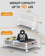 Under Bed Organizer, Storage Bins Under Bed, 60L Underbed Storage Bins for Bedroom Clothes Shoes Blankets (White, 1 Pack)