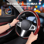 Car Steering Wheel Cover, 3 Piece Bright Carbon Fiber Steering Wheel Covers, Non-Slip Steering Wheel Cover Protector, Great Grip, Universal Car Accessories Decoration for 14.5-15 inch (Red)
