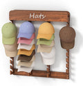 Wall-Mounted Cowboy Hat Rack- Rustic Burnt Pine Hat Organizer with 40-Slot Display, Farmhouse Hat Holder for Men & Women, Hat