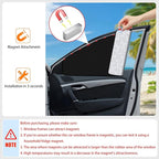 ZATOOTO Car Window Sun Shades Covers - 4 Pcs Magnetic Privacy Side Sunshades Blackout Auto Camping Curtains Accessories for Sleeping Family and Women Men Kids Baby