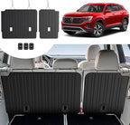 2nd Backrest Mat for 2018-2025 2026 Volkswagen VW Atlas (Not for Cross Sport)-All Weather TPE Seat Back Cover Protection Kick Mats for 2025 VW Atlas SE SEL Peak Edition Accessories-7 Seats