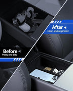 for Model 3 Center Console Organizer Armrest Tray Middle Storage Box Insert Container Durable ABS Plastic Accessories 2024 2025