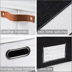 PRANDOM Storage Bins with Lids [3-Pack] Linen Fabric Foldable Storage Boxes Organizer Containers Baskets Cube with Cover for 