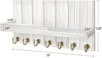 Rebee Vision Farmhouse Key and Mail Holder for Wall - Decorative Mail Organizer Wall Mount with 7 Hooks and Mounting Hardware