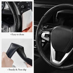 Carbon Fiber Steering Wheel Cover 3pcs Anti-Slip Car