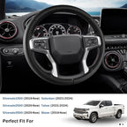 Steering Wheel Cover for Chevy Silverado 1500 2019-Present/ 2500 3500 2020-Present/Blazer 2019-Present (Gasoline Models)/ Suburban Tahoe 2021-2024, Car Steering Wheel Cover Accessories for Chevrolet