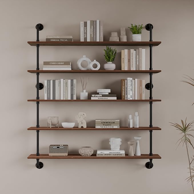 Floating Shelves for Wall Living Room Shelves Bookshelf Industrial Pipe Shelving Shelf Real Wood Planks 36 inch Rustic Wall S