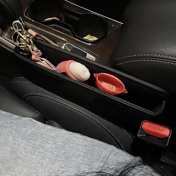 Car Seat Gap Filler Organizer and Storages Automotive Accessories Universal for Car SUV Truck Fill The Gap Between Seat and Console Stop Things from Dropping Black 2Pcs